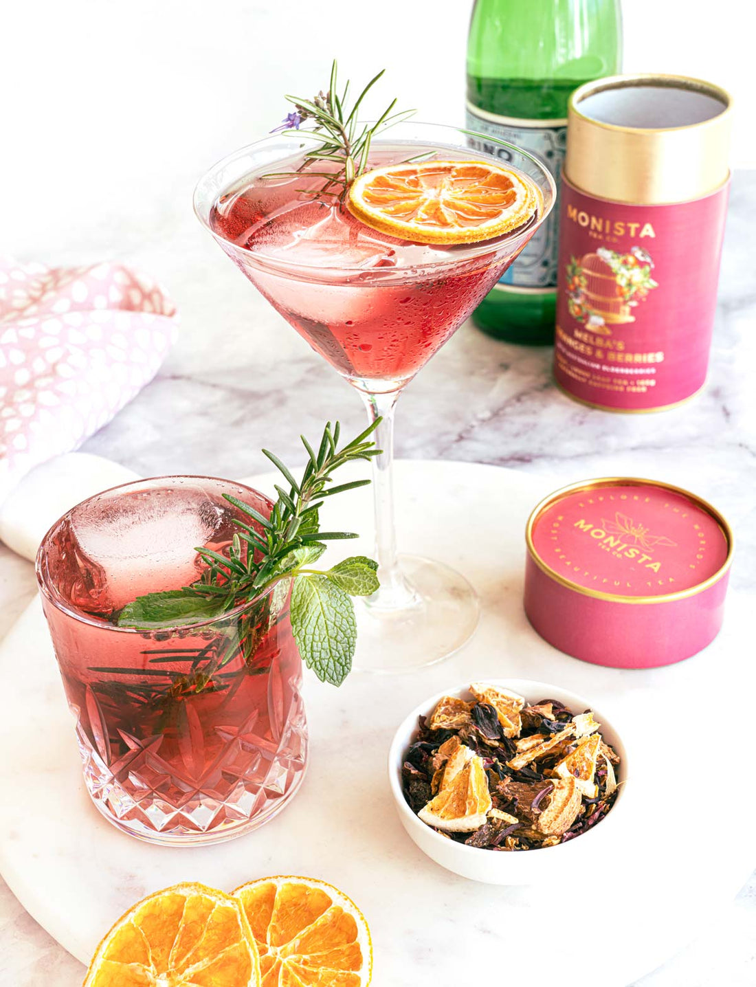 Melba's Sparkling Iced Tea in a glass