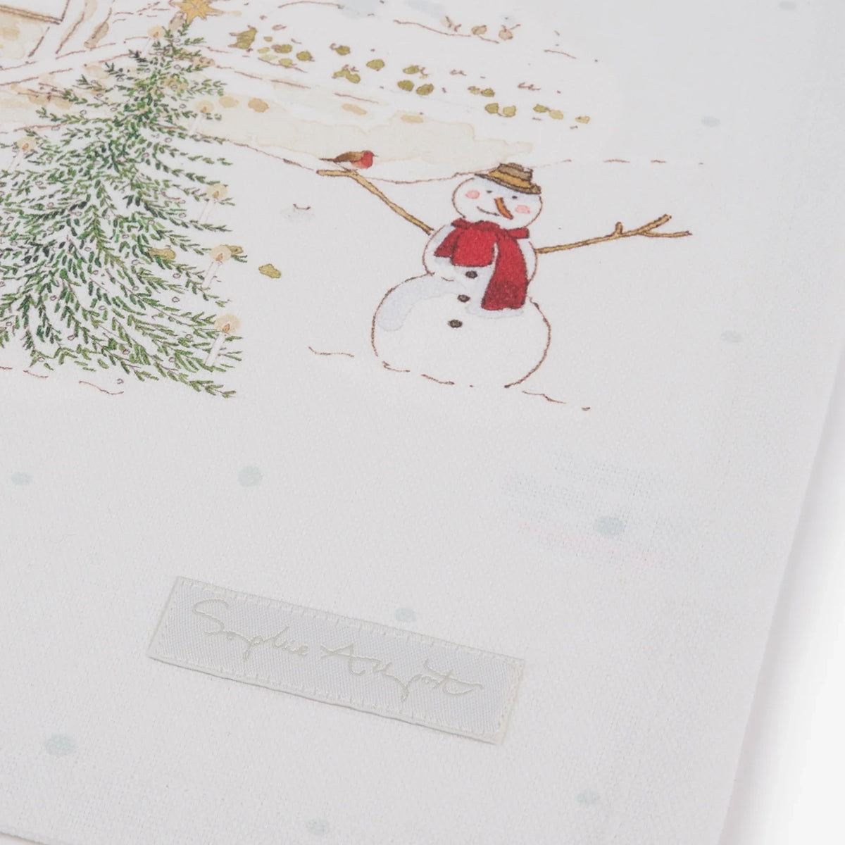 Snowy Village Tea Towel