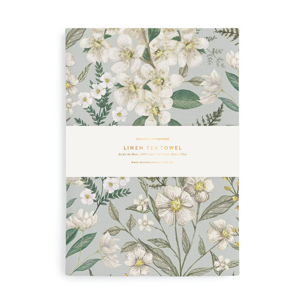 Ivory Garden 100% Linen Tea Towel