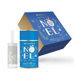 Monista Spiced Christmas tea set with blue packaging and white tea infuser on a white background
