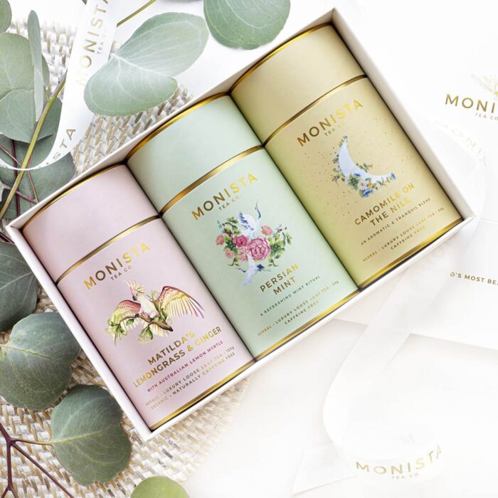 The herbal tea collection in a gift box