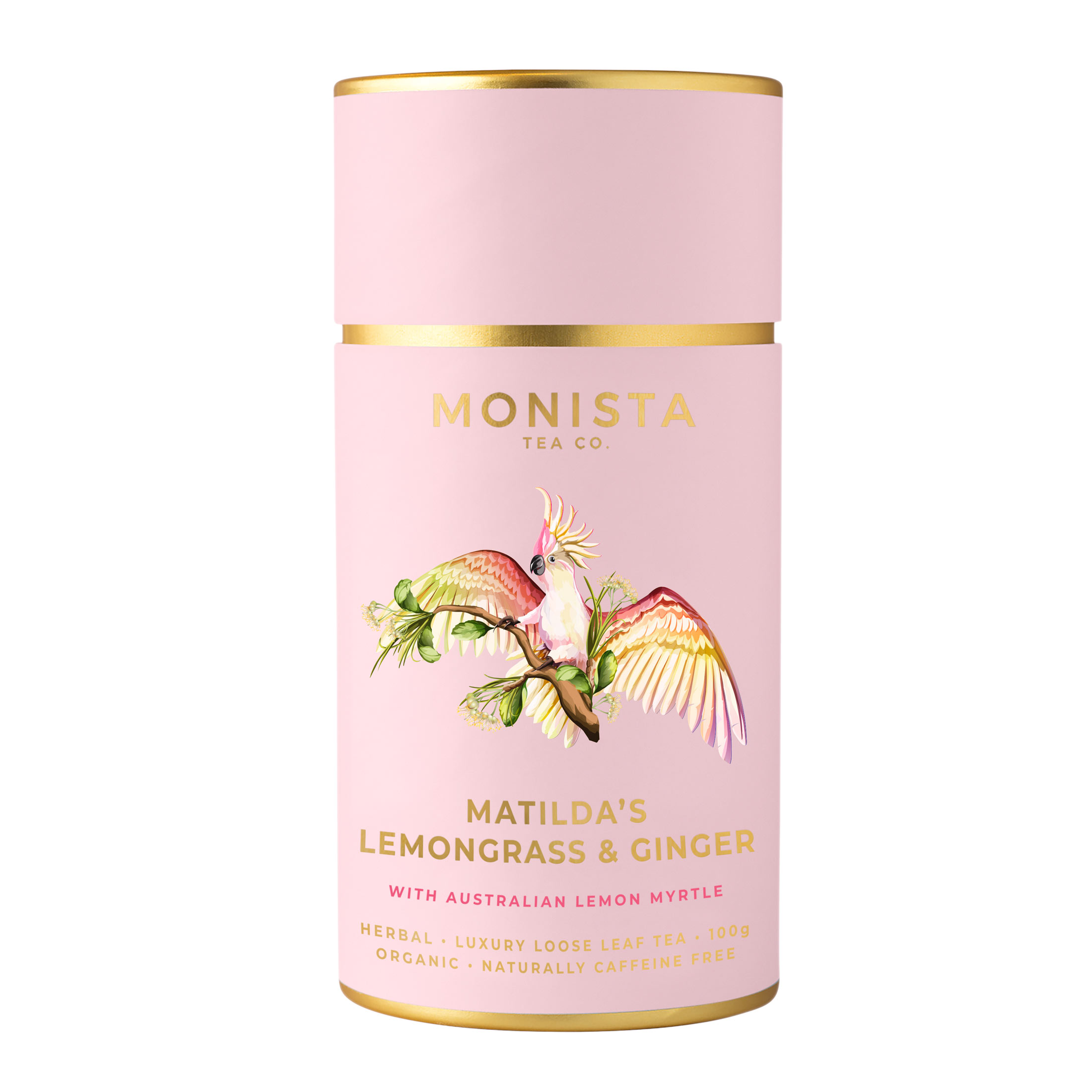 Matildas Lemongrass and ginger pink tea canister