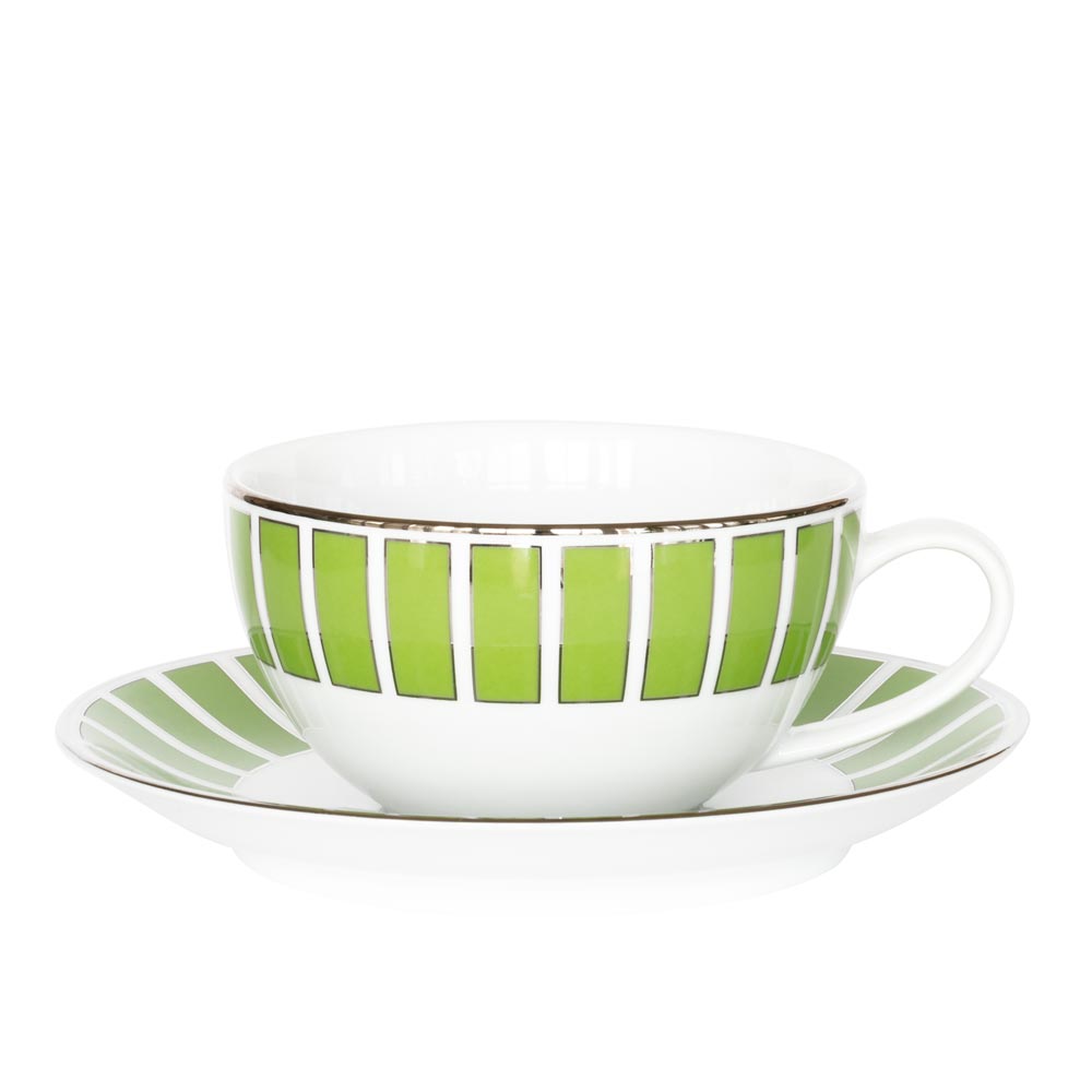 Green Teacup and saucer