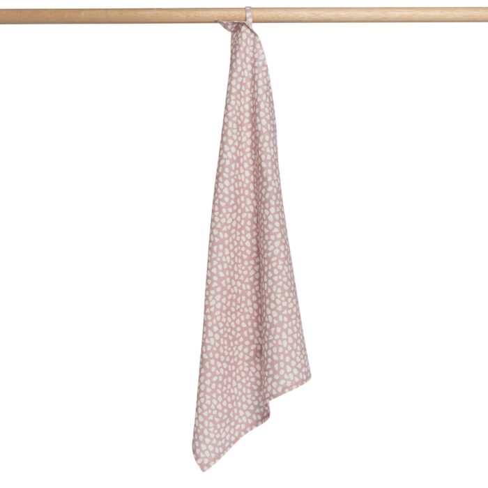 Cotton Tea Towel hanging from wood