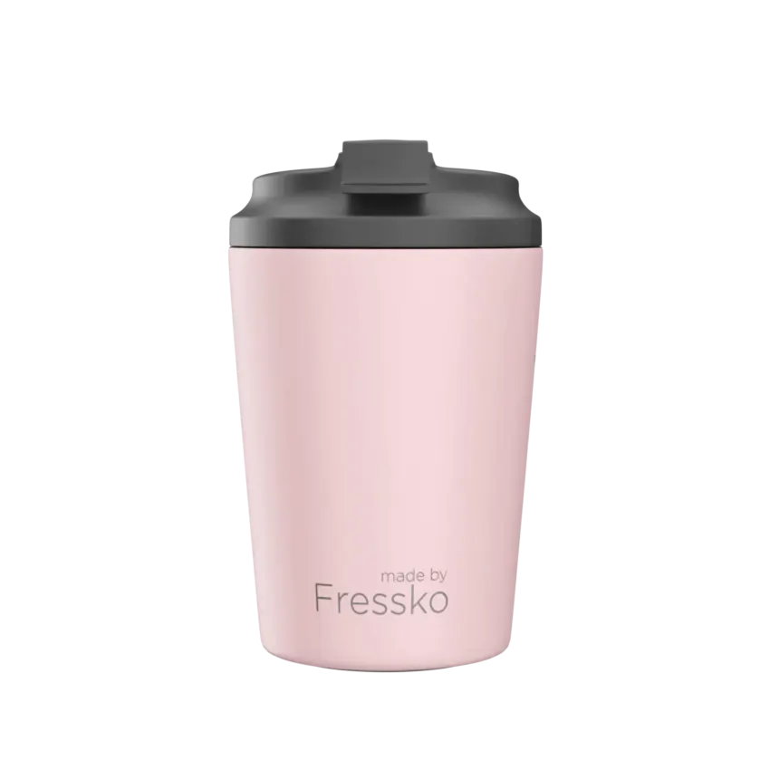 pink reusable coffee cup