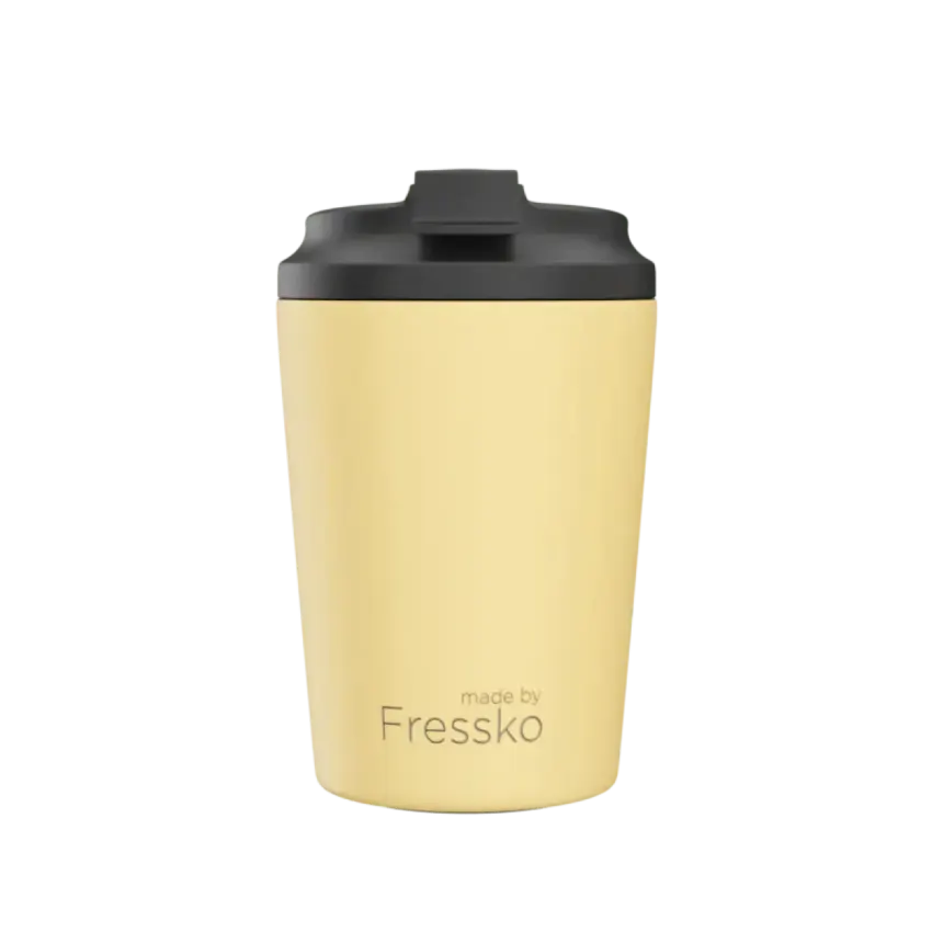 Yellow reusable coffee cup