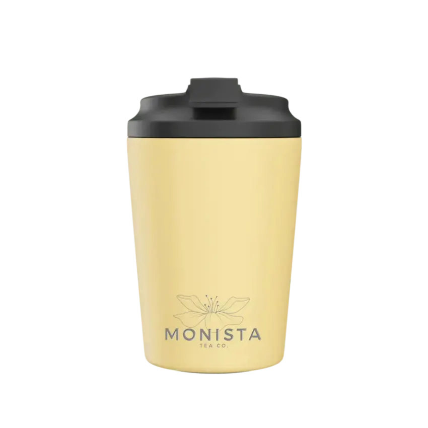 Yellow reusable coffee cup