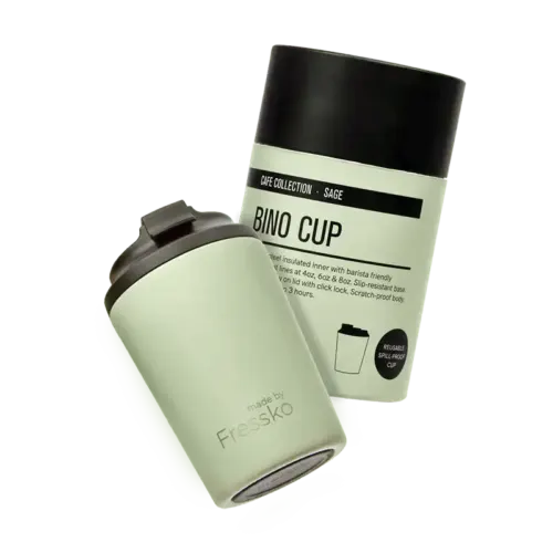 Green Fressko cup with packaging