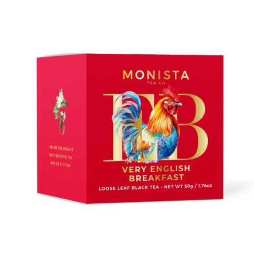 Red Tea box with rooster image
