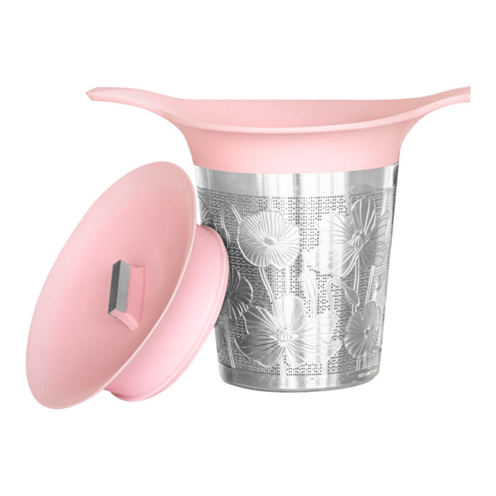 pretty pink basket tea infuer