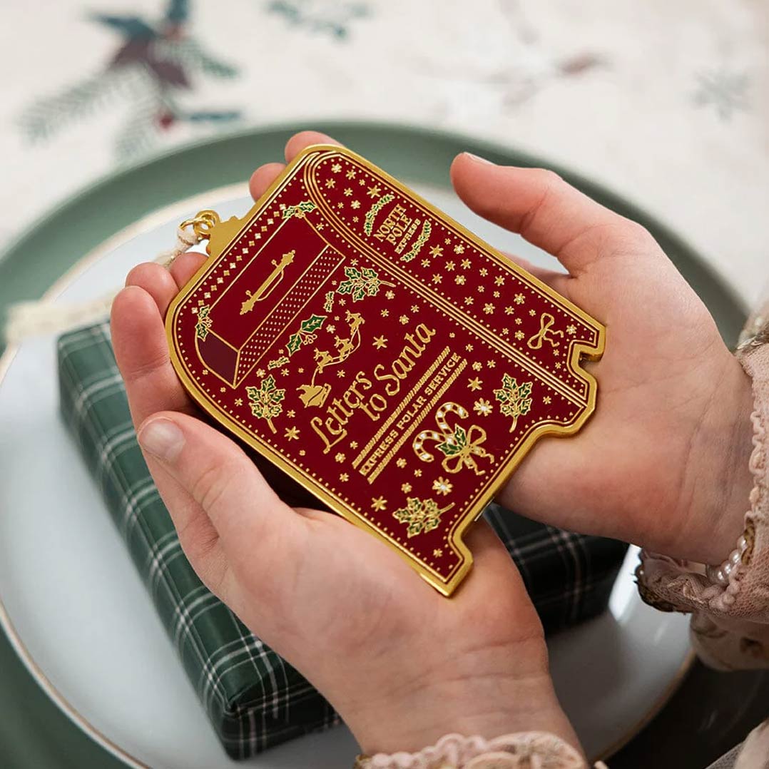 Santa's Mailbox Enamel Ornament