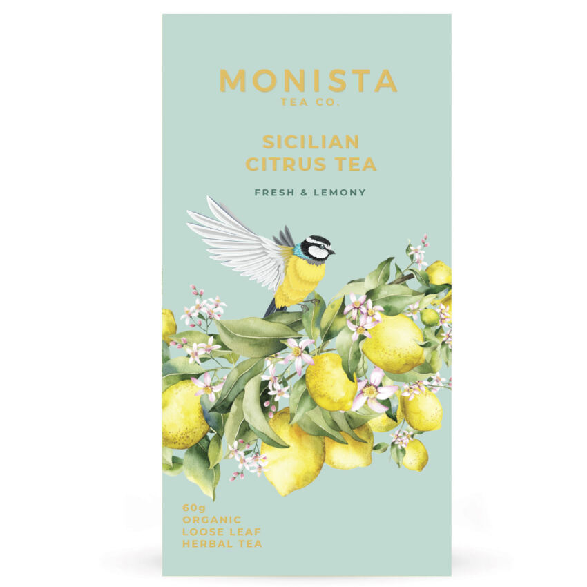 green box with lemons and pretty bird