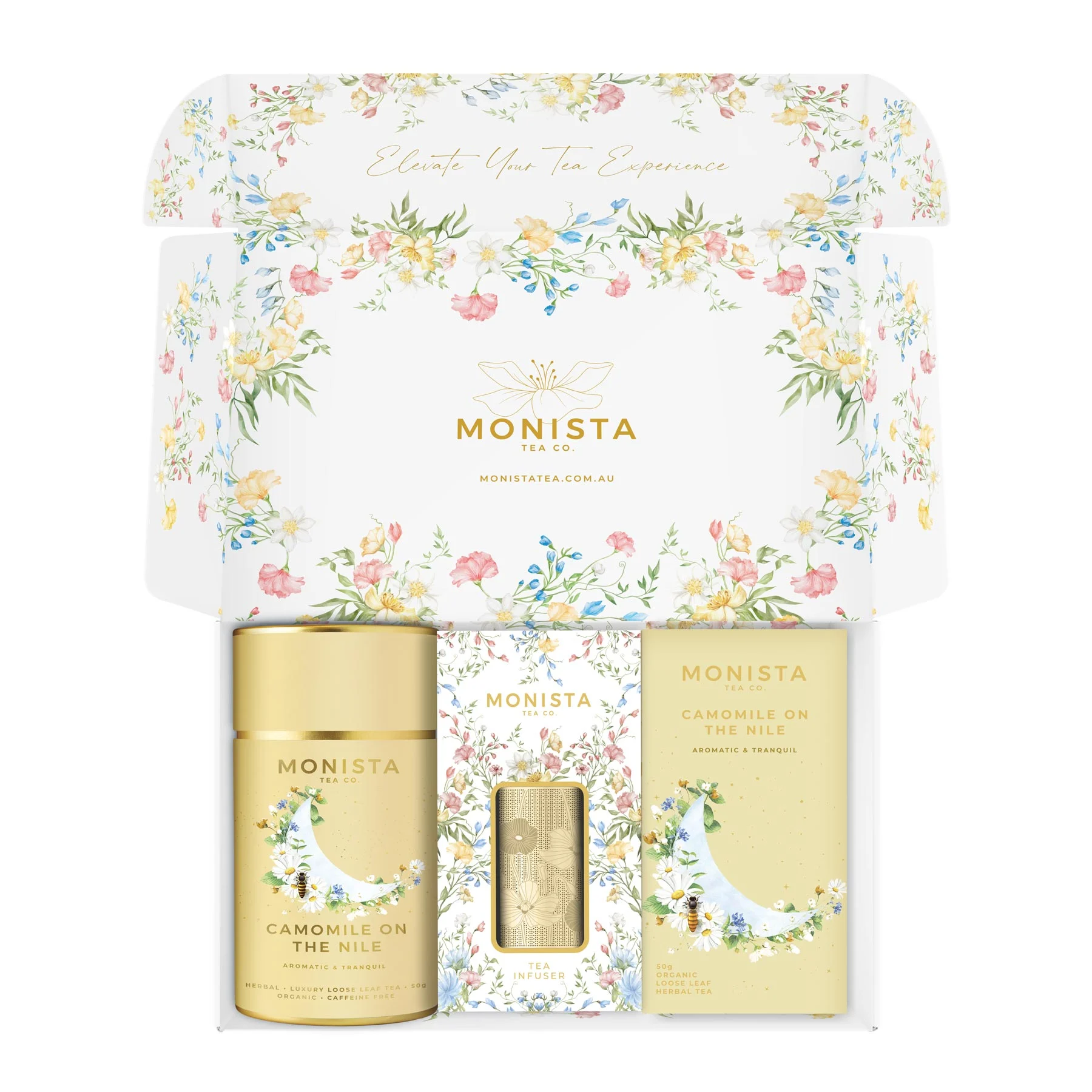 gift box with tea canister, Infuser and refill box