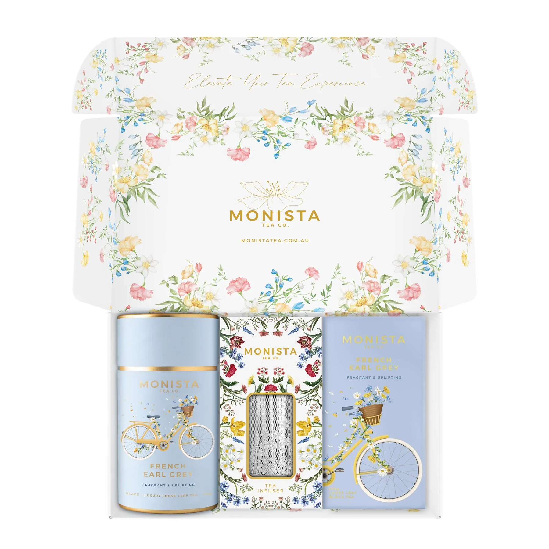 gift box with tea canister, Infuser and refill box