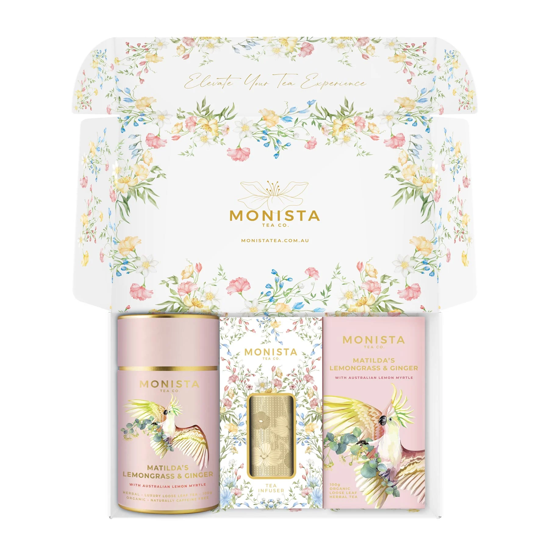 gift box with tea canister, Infuser and refill box