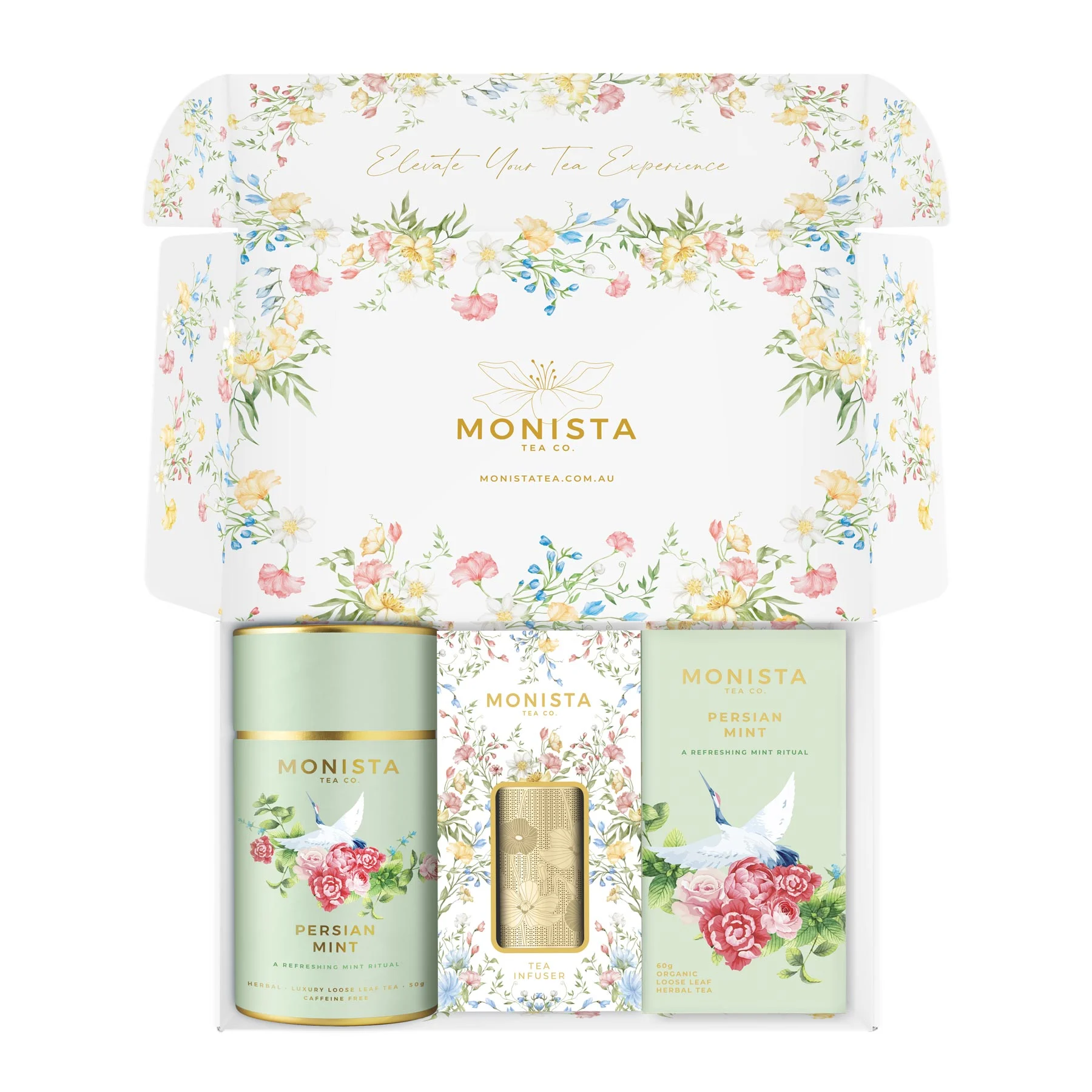 gift box with tea canister, Infuser and refill box