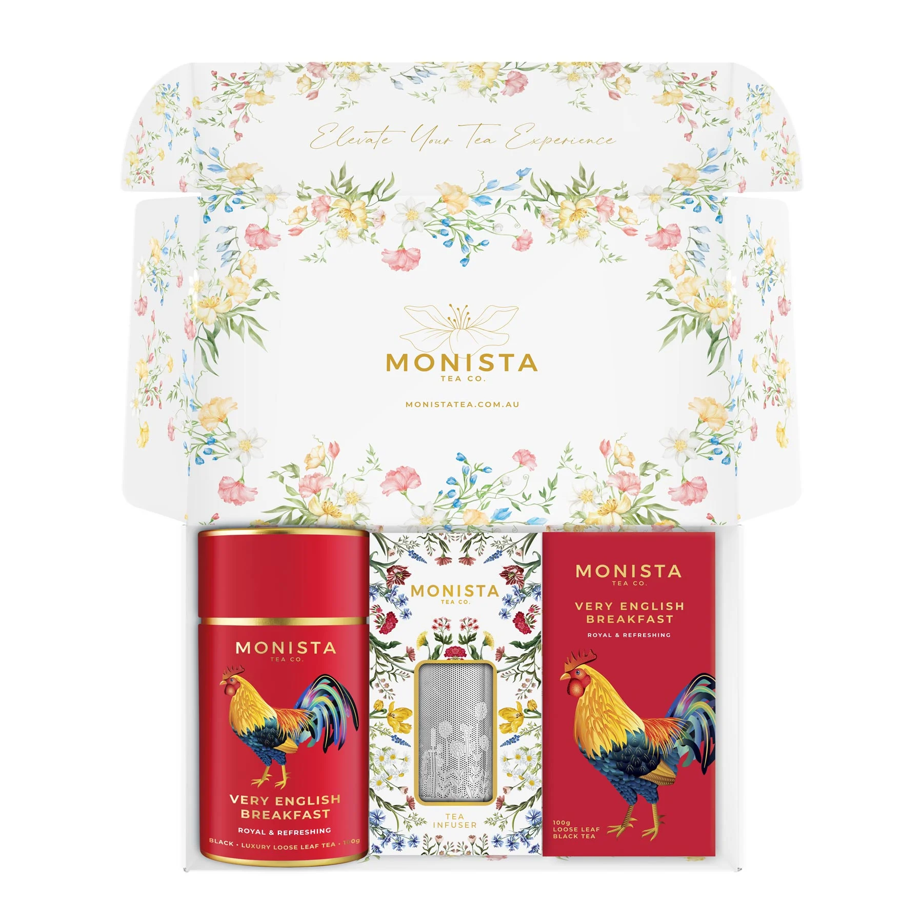 gift box with tea canister, Infuser and refill box