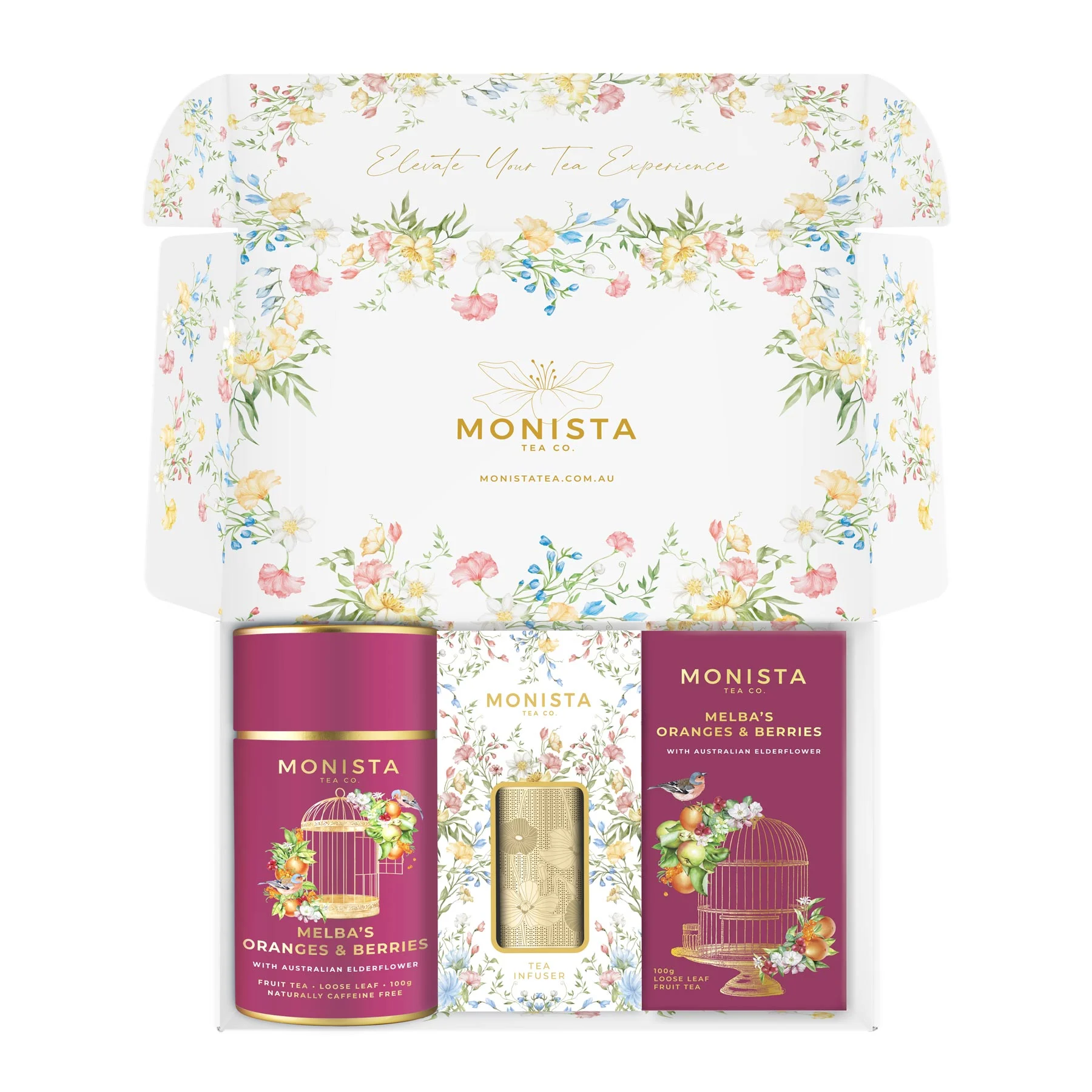 gift box with tea canister, Infuser and refill box