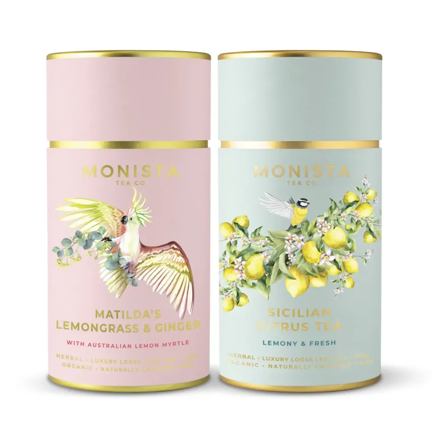 2 pretty tea canisters
