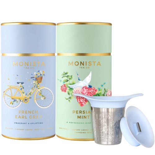 2 tea canisters with basket infuser