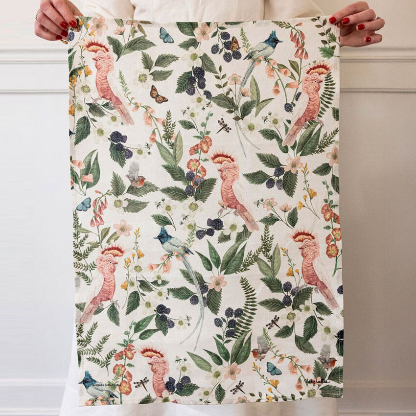 100% linen tea towel