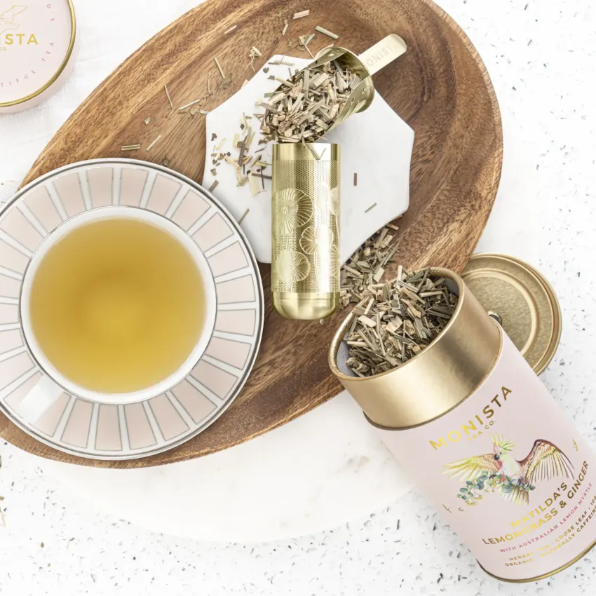 Tea canister with infuser and tea cup