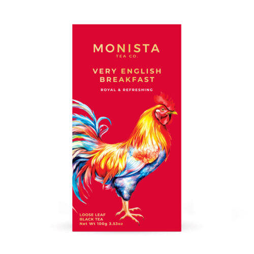 Red box with a rooster on it