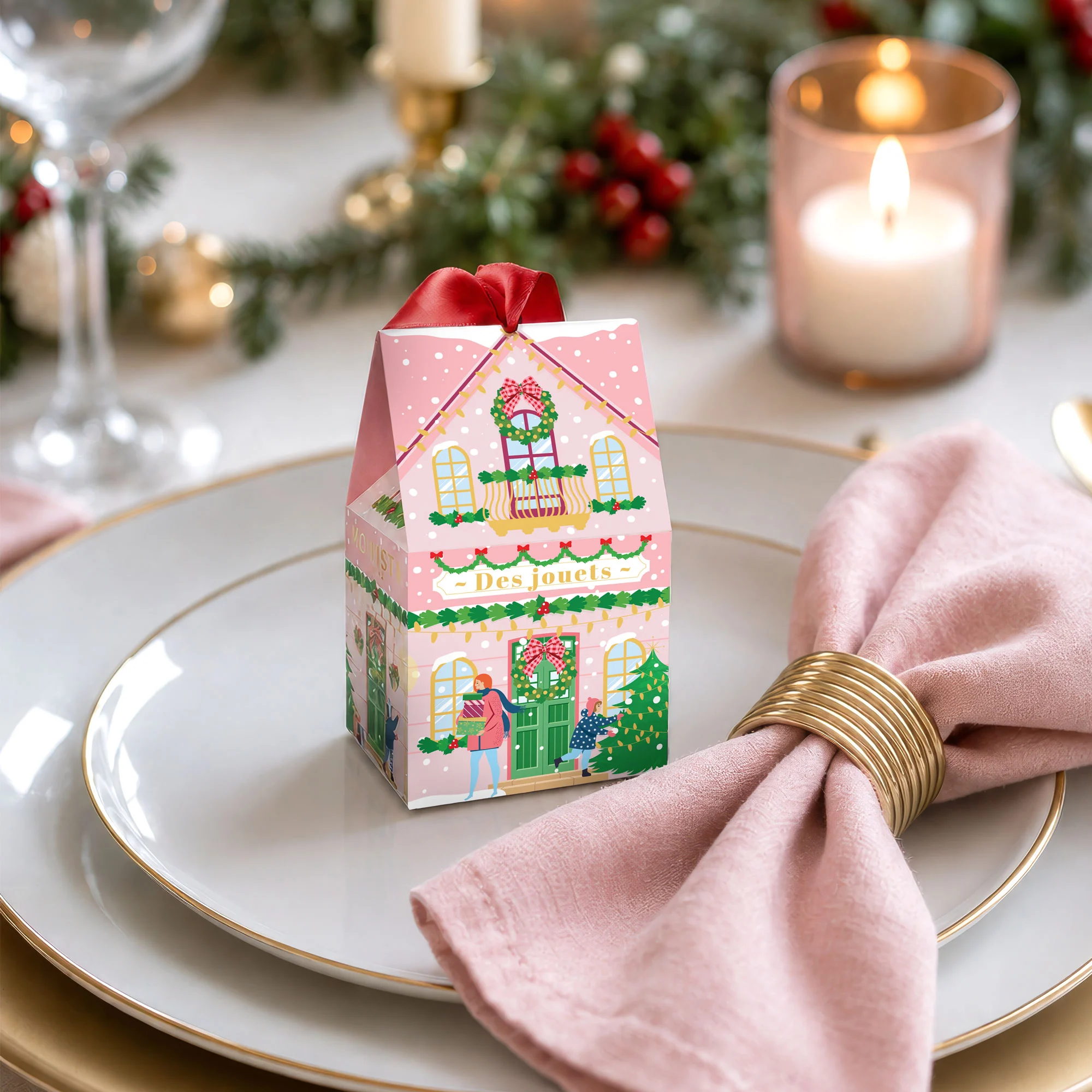 christmas tea house on a plate