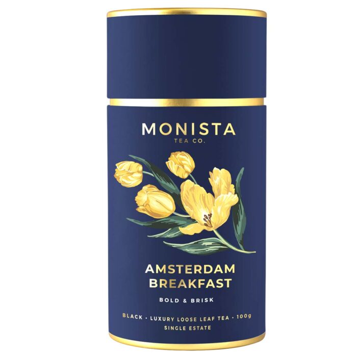 Breakfast Tea canister with tulips