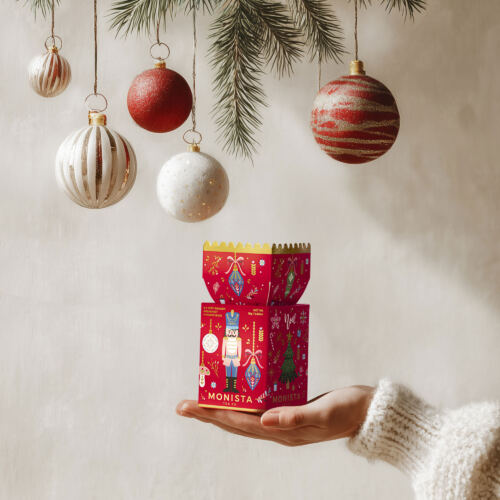 red christmas bon bon with nutcracker image