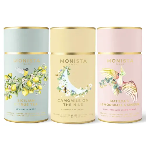 3 pretty tea canisters