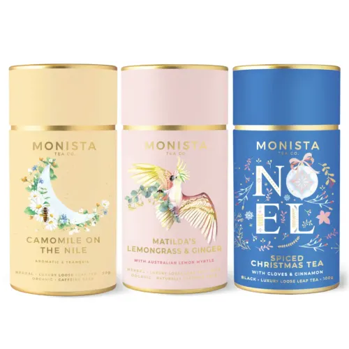 3 pretty tea canisters