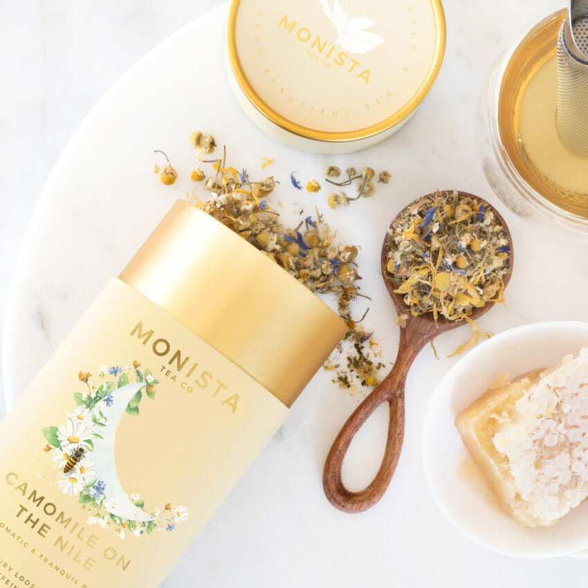yellow Camomile tea canister
