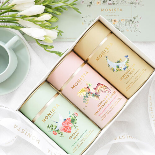 gift box with three tea canisters