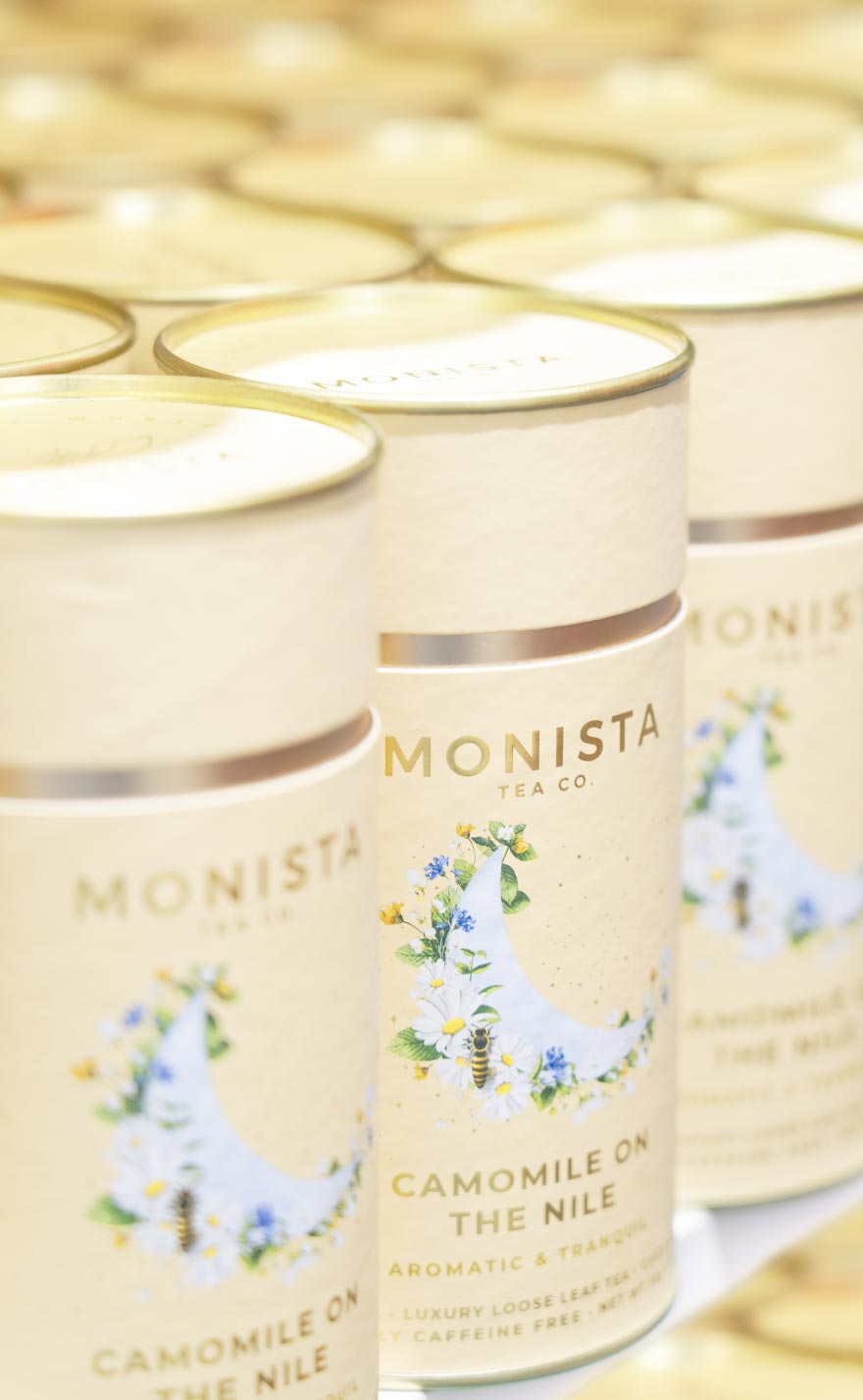 tea canisters on a shelf