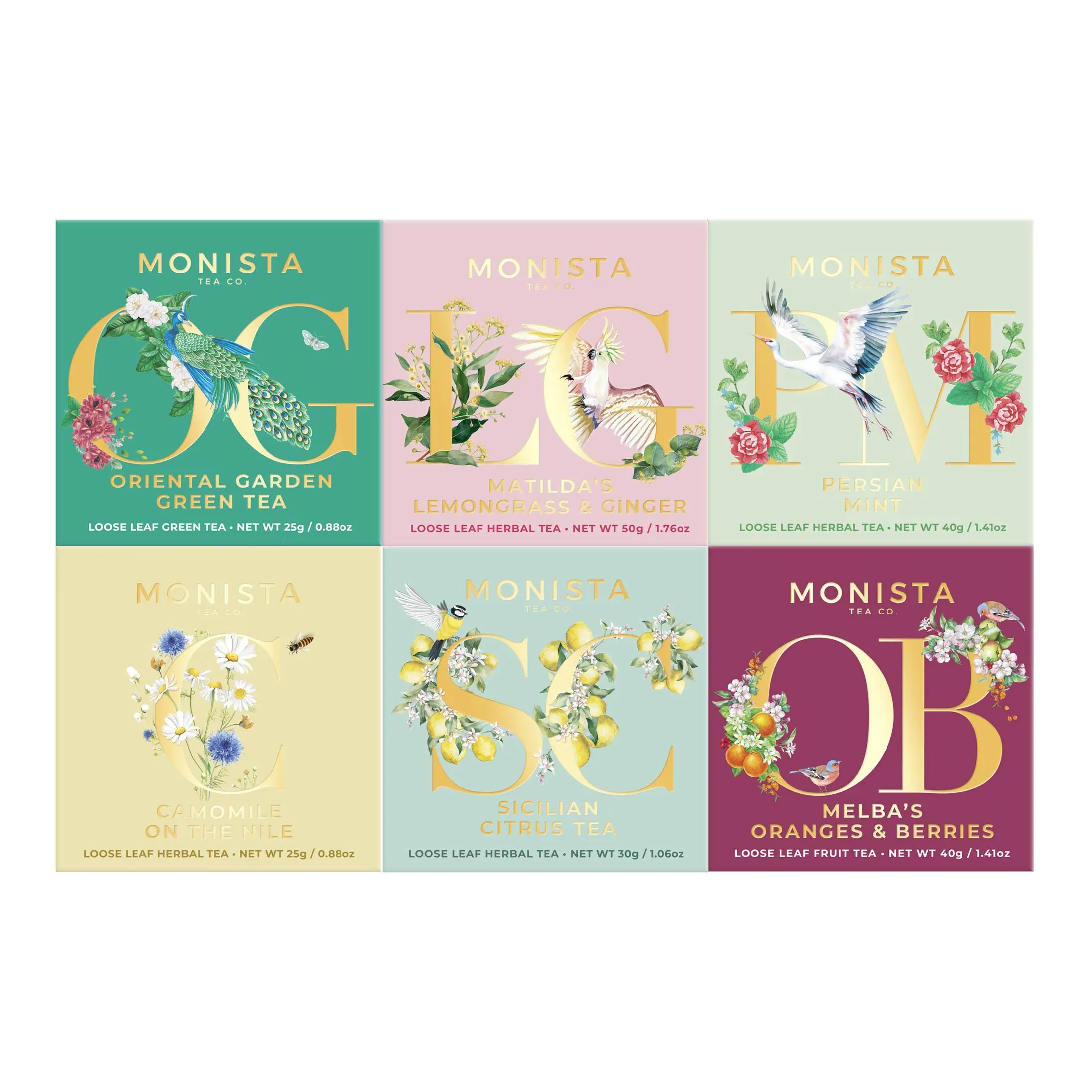 6 mini tea boxes