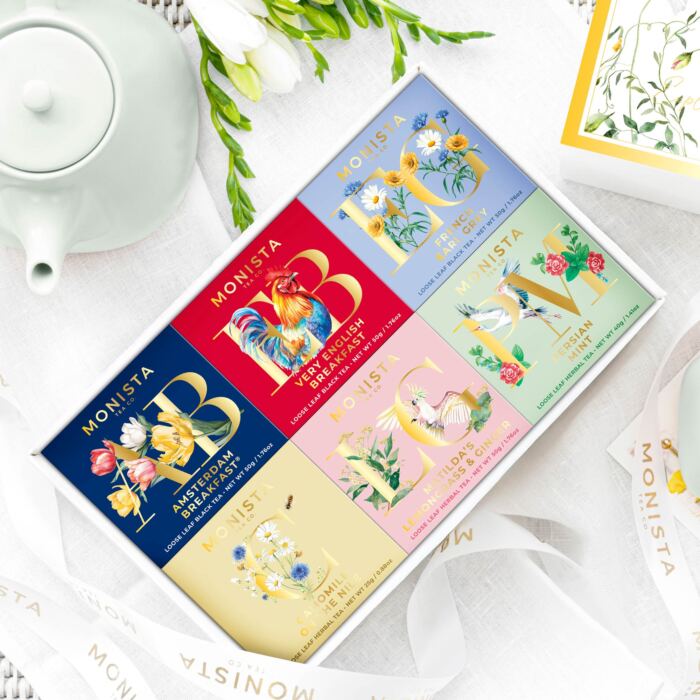 Gift box with six mini tea boxes