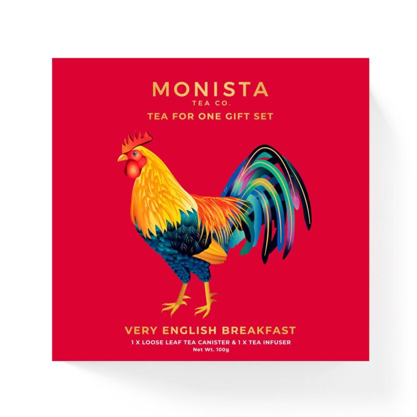 Red tea gift pack with rooster