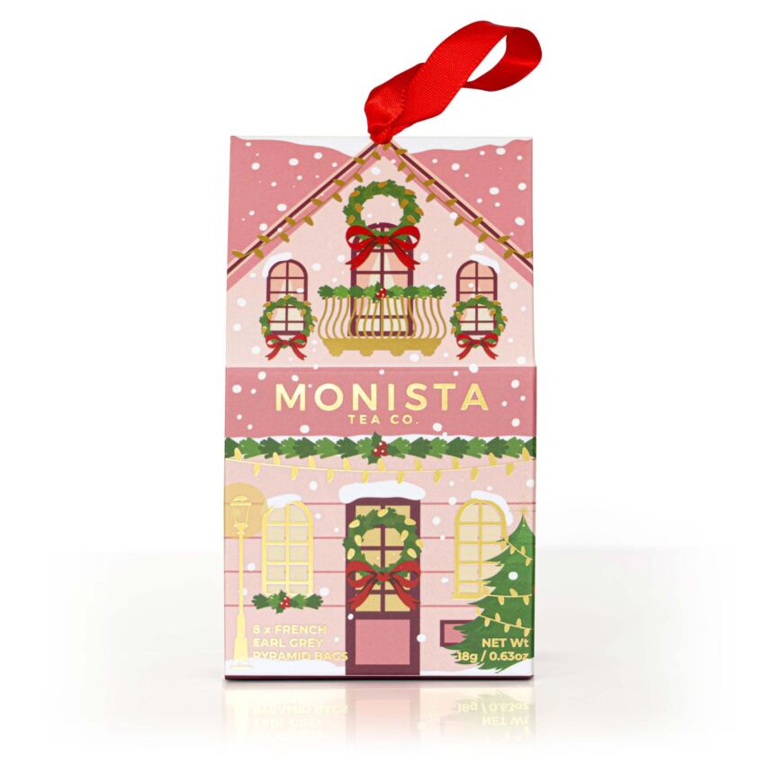 pink christmas tea house decoration